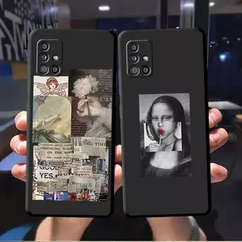 Чехол-чехол для Realme 6s Narzo V25 8 9 Pro 9i 7i 8i 6 5 5S 7 8Pro 9Pro, великолепный художественный эстетический бампер Моны Лизы, силиконовый черный Realme 5(5i 5s 6i)