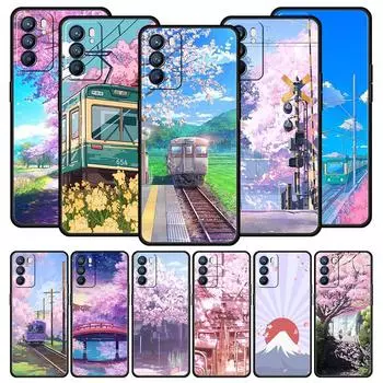 Чехол Cherry Traint Moun Fuji для Oppo Find X6 X5 A54 A53 A52 A9 2020 A15 A95 A17 A16 A76 A74 A57 Reno7 Reno6 Pro Plus 5G Oppo A9 2020