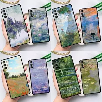 Чехол Claude Monet Garden Lotus Bridge для Samsung Galaxy S23 S22 S21 Ultra S20 FE S9 S10 Note 10 Plus Note 20 Ultra с полным покрытием Note 10 Plus