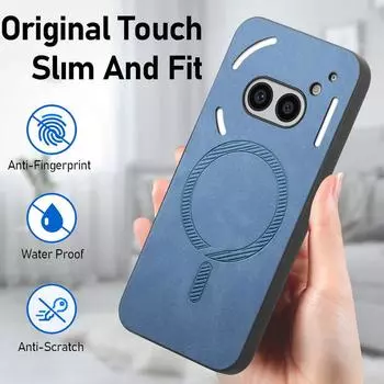 Чехол CMF Phone1 для Magsafe Magnetic Luxury Leather Back Panel Cover for Nothing CMF Phone 1 Phone2A 2 A Magnet Wireless Charging Shell Nothing Phone 2A коричневый