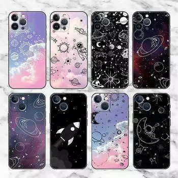 Чехол Cosmic Planet Funda для Apple iPhone 14 11 13 12 Pro 7 XR X XS Max 8 Plus 6 6S 14Pro черный мягкий чехол для телефона iPhone 6 6S