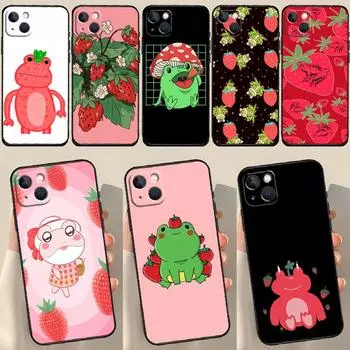 Чехол Cottagecore Fruit Strawberry Frog для iPhone X XR XS Max 12 13 Mini 7 8 Plus SE 2020 11 12 13 14 15 Pro Max задняя крышка iPhone 12 mini