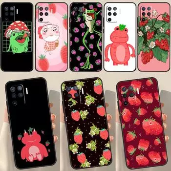 Чехол Cottagecore Fruit Strawberry Frog для OPPO A74 A94 A54 A1K A15 A16 A52 A72 A83 A91 A93 A53S A5 A9 A31 A53 2020, чехол OPPO A94 4G
