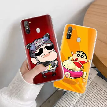 Чехол Crayon Shin Chan TPU для iPhone XR 7 8 14 15 11 12 13 X XS Pro Max Xiaomi Redmi 13C Note 9 Samsung A22 S23 S24 Ultra Plus VIVO iPhone 11 Pro Max аэро