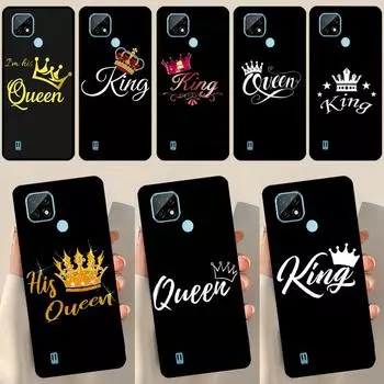 Чехол Crown QUEEN & KING для пар OnePlus Nord 2 9 10 Pro 9R 10R 8T Чехол для Realme GT Master Neo 2 3 8i 9i 8 Pro OnePlus 9R