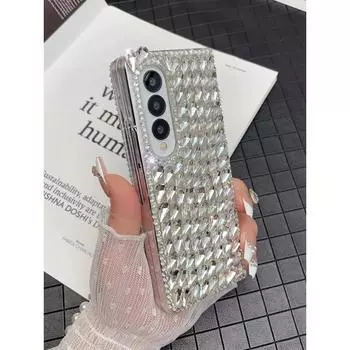 Чехол Crystal Diamond Bling для Samsung Galaxy Z Fold5/4/3, жесткий противоударный чехол для ПК Galaxy Z Fold5