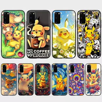 Чехол CT56 Pikachu для iPhone 16 15 Plus 14 13 12 11 Pro 8 7 6S 6 SE 5S X XR XS Max Realme C30 C33 C31 9I Huawei P30 черный мягкий чехол iPhone XS Max эбеновый