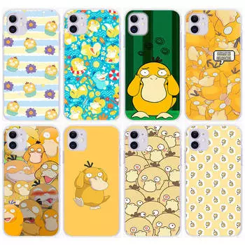 Чехол CT58 Psyduck Pokemon для Samsung A04 A14 A23 A34 A54 M23 M33 M52 M53 Realme 10 9 C30S C35 C55 VIVO Y02S Y21 Y33S Y51 X80 Pro Прозрачная крышка Samsung A14 гагат