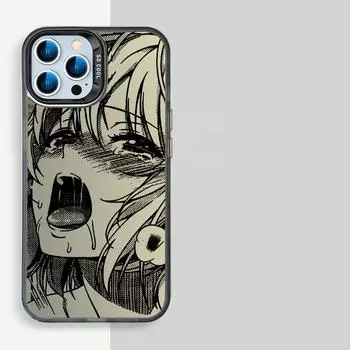 Чехол Cute Girl Trend Anime для iPhone 16 15 14 13 12 11 Mini Pro Max X XR XSMax 7 8 Plus, противоударный, двухслойный, твердый, задняя крышка For iPhone 15 Pro Max фиолетовый