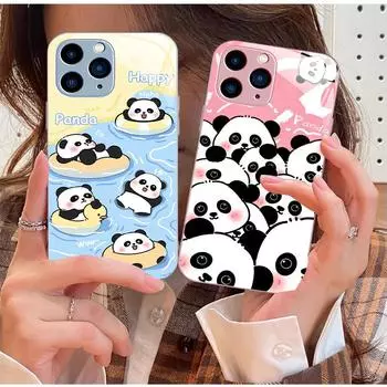 Чехол Cute Panda ProMax Liquid Glass для Apple 11/12/13 с периферийным устройством National Treasure Mini iPhone XS Max