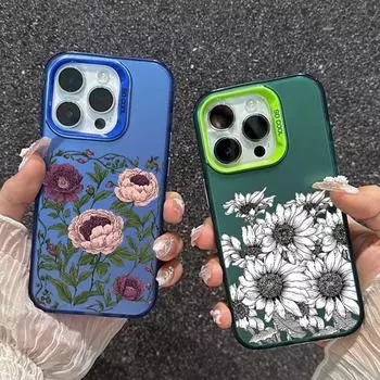 Чехол-цветок для iPhone 16 Samsung A55 A35 M35 S24 FE Xiaomi Redmi Note 13 Pro 14C Poco C65 Huawei Honor 200 противоударный бампер для телефона с защитой от царапин Samsung A54 5G