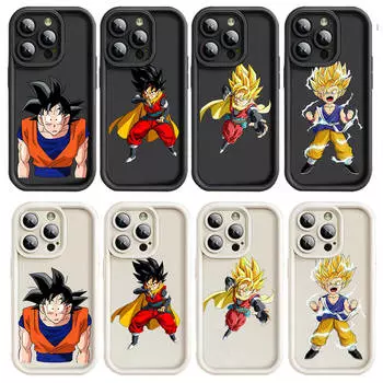 Чехол D-16 Goku для iPhone 15 14 13 12 8 Plus Samsung S24 S23 Ultra A04S A05S Huawei P40 P50 P60 Nova 11 Pro Max OPPO A17K Reno 10 OPPO A77 5G эбеновый