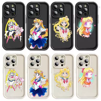 Чехол D-37 Sailor Moon для iPhone 15 14 13 12 8 Plus Samsung S24 S23 Ultra A04S A05S Huawei P40 P50 P60 Nova 11 Pro Max OPPO A17K Reno 10 Samsung A14 5G олений