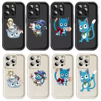 Чехол D-44 Fairy Tail Cat для iPhone 15 14 13 12 8 Plus Samsung S24 S23 Ultra A04S A05S Huawei P40 P50 P60 Nova 11 Pro Max OPPO A17K Reno 10 iPhone 15 Pro кожа буйвола