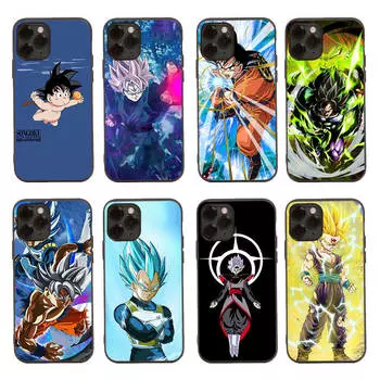 Чехол D-51 Dragon Ball Super Black Soft для iPhone 16 15 Plus 14 13 Mini 12 11 Pro 8 6 6S SE 5 XR XS Max Realme C30 C33 C32 9I VIVO V29 V27 V23 Y36 Realme C31 верблюд