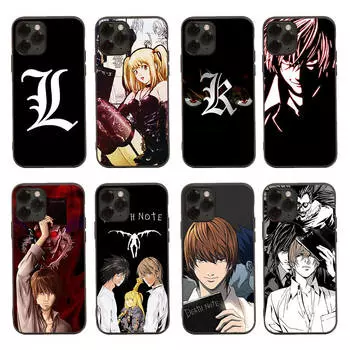 Чехол D-74 Death Note Black Sofe для iPhone 16 15 Plus 14 13 Mini 12 11 Pro 8 6 6S SE 5 XR XS Max Realme C30 C33 C32 9I VIVO V29 V27 V23 Y36 iPhone 13 Pro Max кожа буйвола