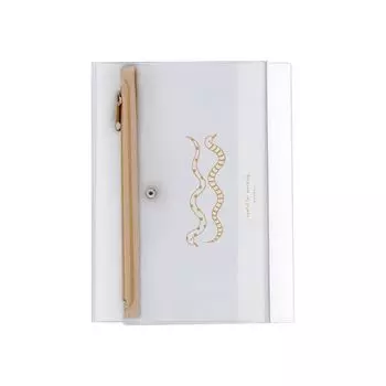 Чехол Daigo с пеналом PVC B6 2025 Snake White B6 с блокнотом в сетку N6020 isshoni.Note