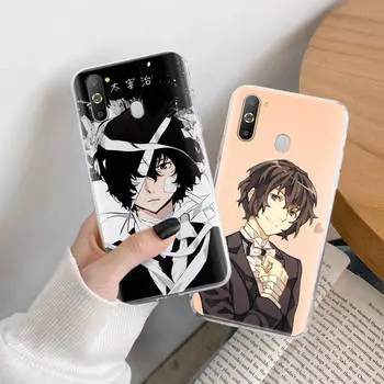 Чехол Dazai Osamu TPU для iPhone XR 7 8 14 15 11 12 13 X XS Pro Max Xiaomi Redmi 13C Note 9 Samsung A22 S23 S24 Ultra Plus VIVO iPhone 15 Pro Max кожа буйвола