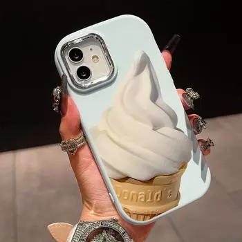 Чехол Delicous Ice Cream Liquid Silicone для Samsung Galaxy S24 S23 S20 FE Plus Ultra Note 20 10 A51 A52 A54 A73, противоударный, мягкий чехол Samsung S22 5G розовый