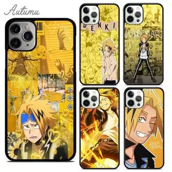 Чехол Denki Kaminari My Hero Academia для телефона с аниме для iPhone 11 12 13 14 Pro Max mini XR XS SE 2020 7 8 Plus Galaxy S21 S22 iPhone 6plus
