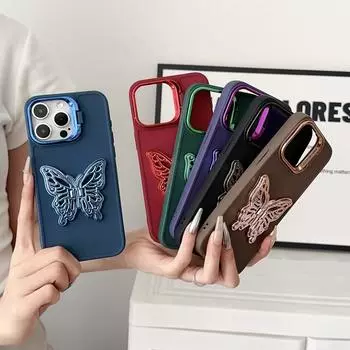 Чехол-держатель для камеры Butterfly с 3D-покрытием для iPhone 7/8/X/11/12/13/14/15/16 Pro Max - стильный и защитный чехол iPhone 16 Pro Max чёрный