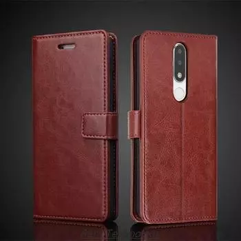 Чехол-держатель для карт, кожаный чехол для Nokia 5, 5.1 plus, Nokia X5, чехол-книжка из искусственной кожи, ретро-чехол для телефона, деловой чехол Fundas Coque for Nokia 5.1&Just Case красный