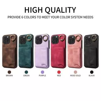 Чехол-держатель для карт с кольцом и слотами для телефона для iPhone 16 серии. Для iPhone 16, iPhone 16 Plus, iPhone 16 Pro, iPhone 16 Pro Max iPhone 16 Plus чёрный