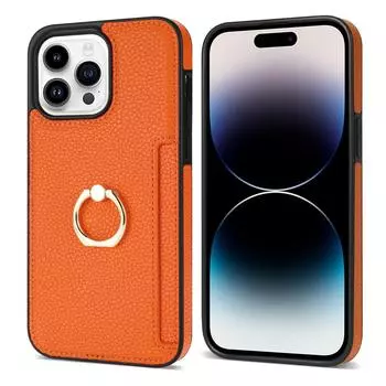 Чехол-держатель для карточек на палец для iPhone15/14 с боковой наклейкой для Apple 13/12 — защитный и удобный! 11promax коричневый