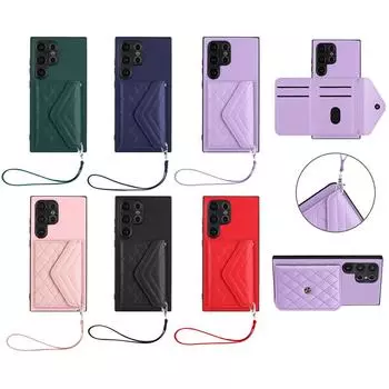 Чехол-держатель для карточек с отделениями для карт, чехол для телефона Samsung Galaxy S20,S21,S22,S23,A12,A13,A14,A15,A24,A25,A33,A34,A53,A54,A55,M55,C55,F15,M15.. . Samsung Galaxy S23 FE чёрный