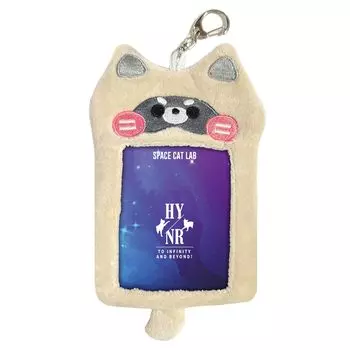 Чехол-держатель для коллекционных карт SCLAB, енот, зеленый с биркой, фотокарточка, коллекционная книга, брелок, мягкая игрушка, пушистая, kpop, айдол, корейский, instax oshikatsu