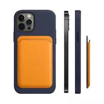 Чехол-держатель для магнитных карт, совместимый с Magsafe Iphone 13 11 12 Pro Max, мини-кожаный чехол-кошелек с карманом красный