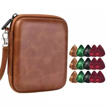 Чехол-держатель для медиатора для акустической электрогитары с 15 медиаторами для гитары Canvas чёрный