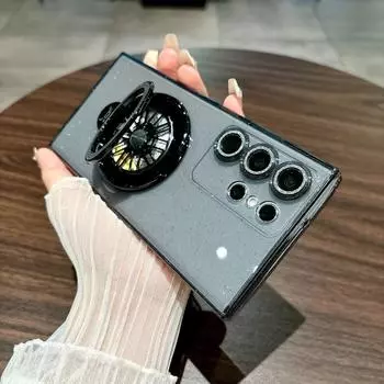 Чехол-держатель для пленки объектива для Samsung S24 S23 Ultra S22 Plus S21 FE S20 Note 20ultra Блестящий силиконовый магнитный держатель для гироскопа Подставка TPU Чехол Samsung S24 ultra фиолетовый