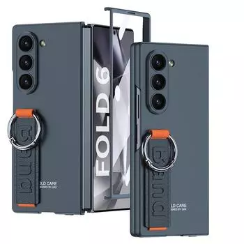 Чехол-держатель для ремешка на запястье для Samsung Galaxy Z Fold 6 Fold6 5G, прочный корпус, защита от падений, противоударный чехол Galaxy Z Fold6 серый