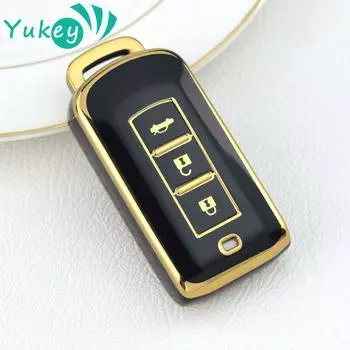 Чехол-держатель для смарт-ключа из ТПУ для Mitsubishi Outlander Lancer 10 Pajero Sport ASX RVR L200 Eclipse Cross, автоаксессуары чёрный