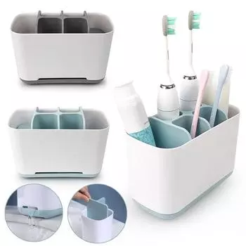 Чехол-держатель для зубной щетки и зубной пасты, ящик для хранения кистей для бритья, держатель для электрической зубной щетки, органайзер, подставка, органайзер для ванной комнаты 13.2*9.4*9.4cm синий