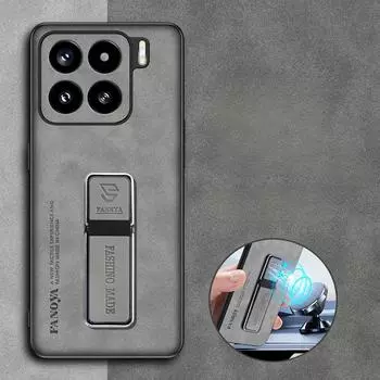 Чехол-держатель из роскошной овчины для Xiaomi 15pro 14T Pro 14 T 13T 14 Civi Ultra Shockproof Matte Silicone Bumper Stand Shell for xiaomi 15 красный