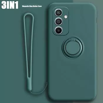 Чехол-держатель из жидкого силикона для Samsung Galaxy A54 A55 A34 A53 A52 A33 A14 A13 A32 A73 A72 A71 A51 A31 Противоударный чехол с полной защитой Galaxy A54 5G чёрный