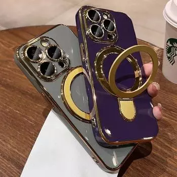 Чехол-держатель Magsafe с кронштейном для iPhone 15 14 13 12 Pro Max 15 Plus, тонкий магнитный чехол с покрытием для iPhone 15 Pro 14pro Max, чехол for iPhone 12