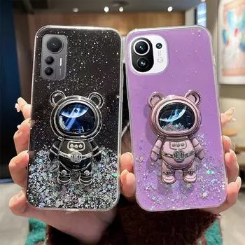 Чехол-держатель Mi11lite Quicksand Astronaut для Xiaomi Mi 11 Lite 5g Ne 13 12 10t 11t 12t Pro 13lite 10 11i, силиконовый чехол-подставка for mi 11