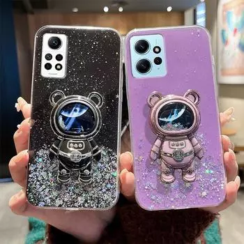 Чехол-держатель Note12 Quicksand Astronaut для Xiaomi Redmi Note 12 Pro 4g 5g 12pro Plus 11 11s 10 10s 9 9s, силиконовый чехол-подставка Redmi Note 12 4g