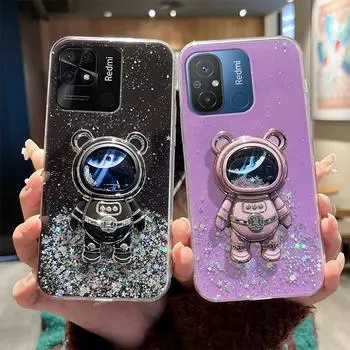 Чехол-держатель Redmi12c Quicksand Astronaut для Xiaomi Redmi 12c 10 10a 10c 9 9a 9c 11a A1 A2 Plus, силиконовый чехол-подставка Redmi10c Redmi 12c