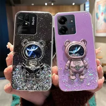 Чехол-держатель Redmi13c Quicksand Astronaut для Xiaomi Redmi 13c 12c 10 12 4g 9 9c A1 A2 Redmi9c силиконовый чехол-подставка Redmi12 4g Redmi 13c 4g