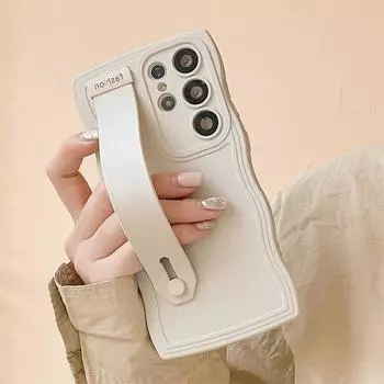 Чехол-держатель ремешка с волнистой волной для телефона iPhone 12 Pro Max 15 14 Plus 13 11 XR XS Max 7 8 Plus SE 2020, мягкий силиконовый чехол For Samsung S24Ultra розы красного