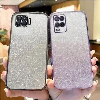 Чехол-держатель с блестящим покрытием A55 a32 для Oppo A73 A53 A32 A35 A31 A38 A36 A76 A93 A54 A52 A92 4g 5g, чехол F17 F11 OPPO A55 4G синий