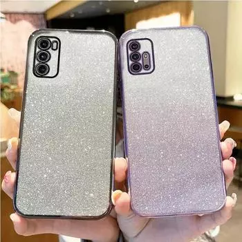 Чехол-держатель с блестящим покрытием MotoG60 для Motorola Moto G60 G50 G20 G30 G10 G22 G13 G23 G73 G53 G42 G32 G62 G71 G31, чехол Moto G60 синий