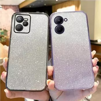 Чехол-держатель с блестящим покрытием Realme11pro для Oppo Realme 11 Pro Plus 11pro 9 8 4g 7i 5i 6i 9i 5S, чехол C20 C11 C21 c25 y Realme 11 5G синий