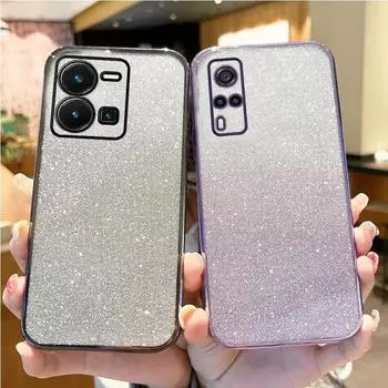 Чехол-держатель с блестящим покрытием X70 x90 x80 для Vivo x90 X60 X80 X21 X23 X27 x90pro S17 S16 S15 S12 pro, чехол Vivo s12 vivo X21 синий