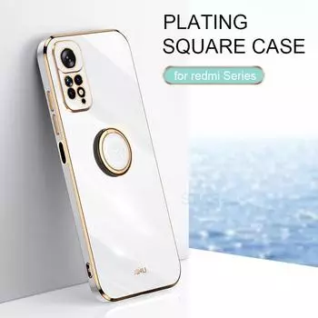 Чехол-держатель с квадратным кольцом для Xiaomi Redmi Note 11 Pro 4g 5g 11pro Note11 S 10 Note10 10pro Роскошный силиконовый чехол-подставка redmi note 10 5g