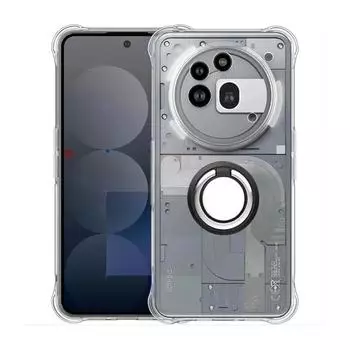 Чехол-держатель с магнитным кольцом для Nothing Phone 3A Pro для Nothing Phone3A 3APro 2A Plus, противоударный, прозрачный силиконовый чехол для телефона с подушками безопасности For Nothing Phone 3A чёрный